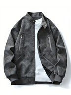 Bomber jacket homem fecho de correr corte largo outono