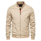 Bomber jacket homem slim fit com fecho de correr para outono