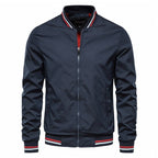 Bomber jacket homem slim fit com fecho de correr para outono