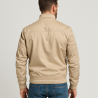 Bomber jacket homem slim fit com fecho de correr para outono