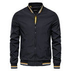 Bomber jacket homem slim fit com fecho de correr para outono