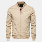 Bomber jacket masculina Harrington com fecho de correr e comprimento taille