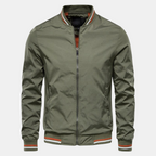 Bomber jacket masculina Harrington com fecho de correr e comprimento taille