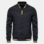 Bomber jacket masculina Harrington com fecho de correr e comprimento taille