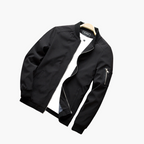 Jaqueta bomber masculina com fecho de correr e punhos canelados