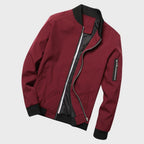 Bomber jacket homem leve com fecho de correr corte solto