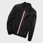 Bomber jacket homem leve com fecho de correr corte solto