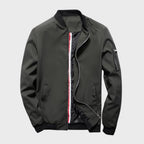 Bomber jacket homem leve com fecho de correr corte solto