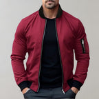 Bomber jacket homem leve com fecho de correr corte solto