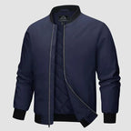 Bomber jacket homem acolchoada de inverno com fecho de zipper e forro estofado