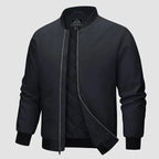 Bomber jacket homem acolchoada de inverno com fecho de zipper e forro estofado
