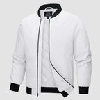 Bomber jacket homem acolchoada de inverno com fecho de zipper e forro estofado