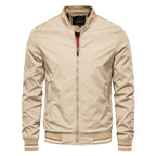 Bomber jacket homem resistente ao vento com fecho zip corte slim