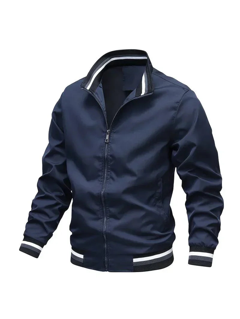 Bomber jacket homem corta vento leve com fecho zipper