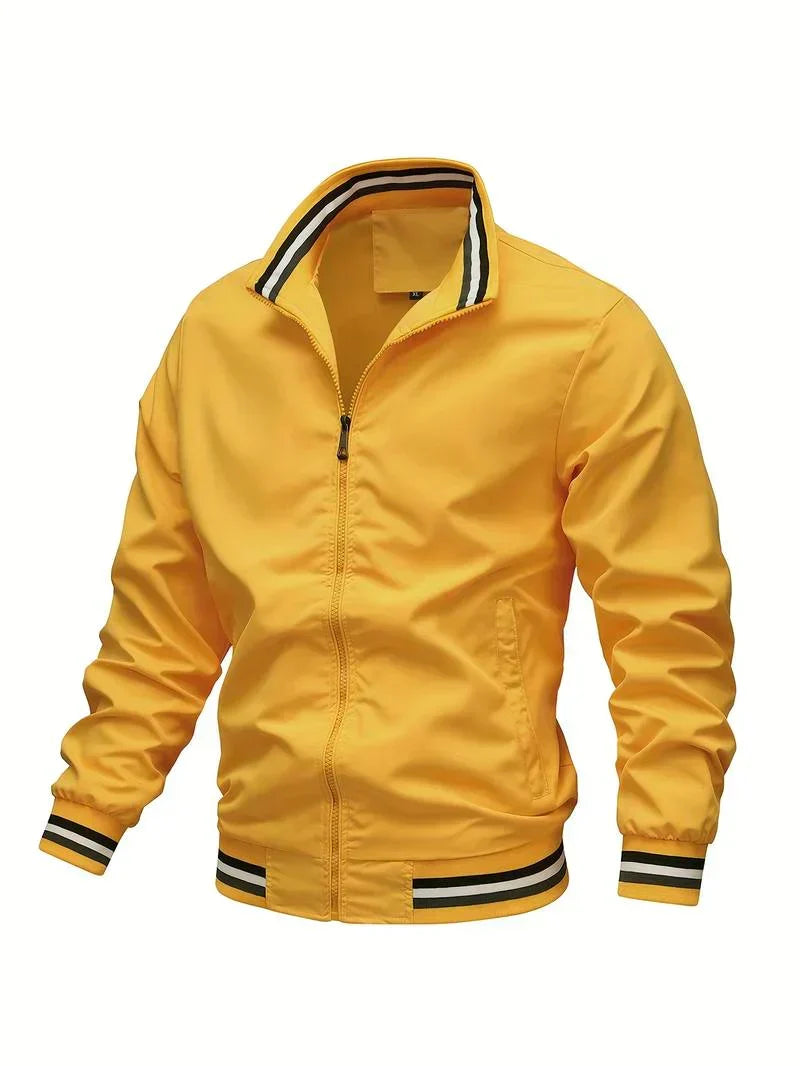 Bomber jacket homem corta vento leve com fecho zipper