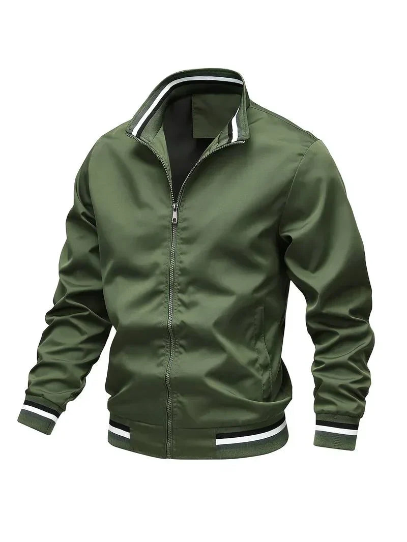 Bomber jacket homem corta vento leve com fecho zipper