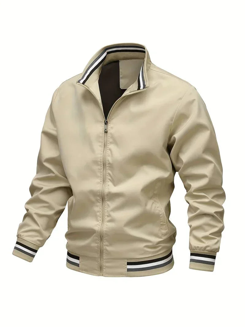 Bomber jacket homem corta vento leve com fecho zipper