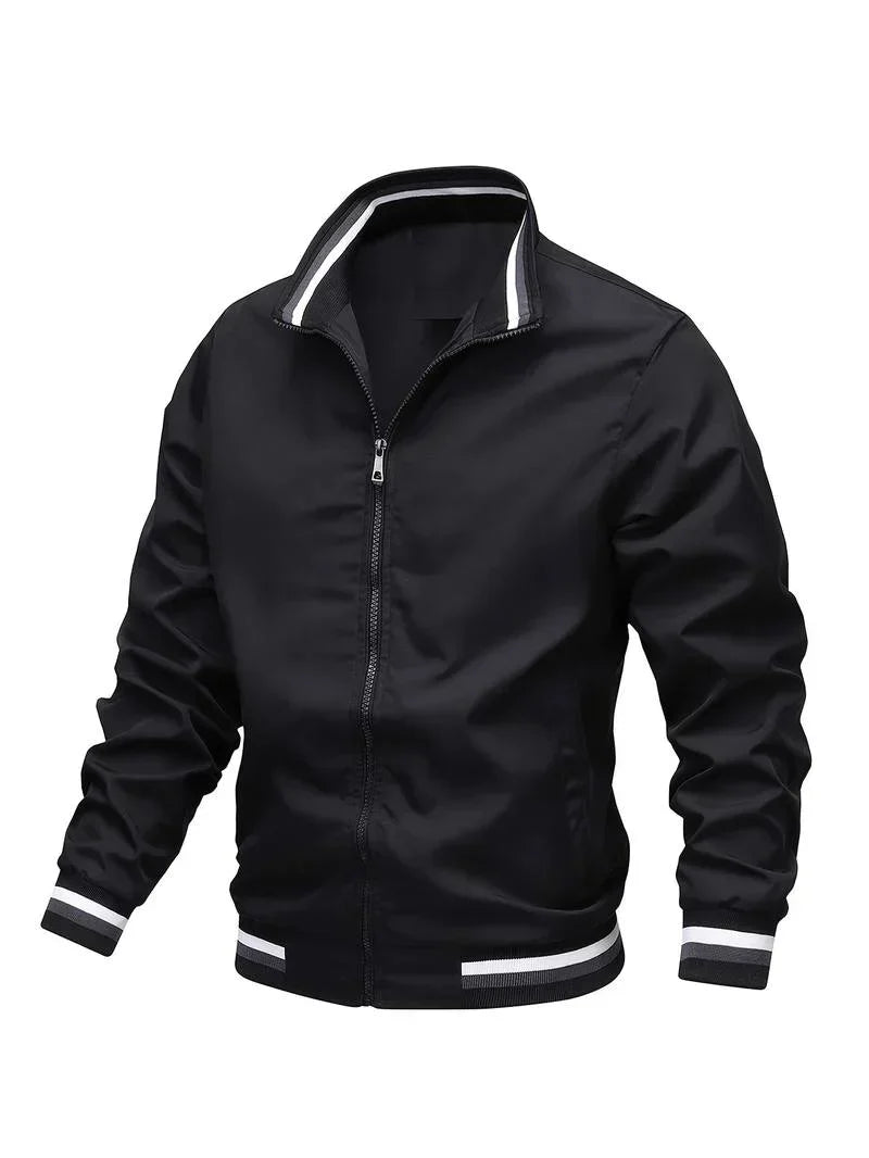 Bomber jacket homem corta vento leve com fecho zipper