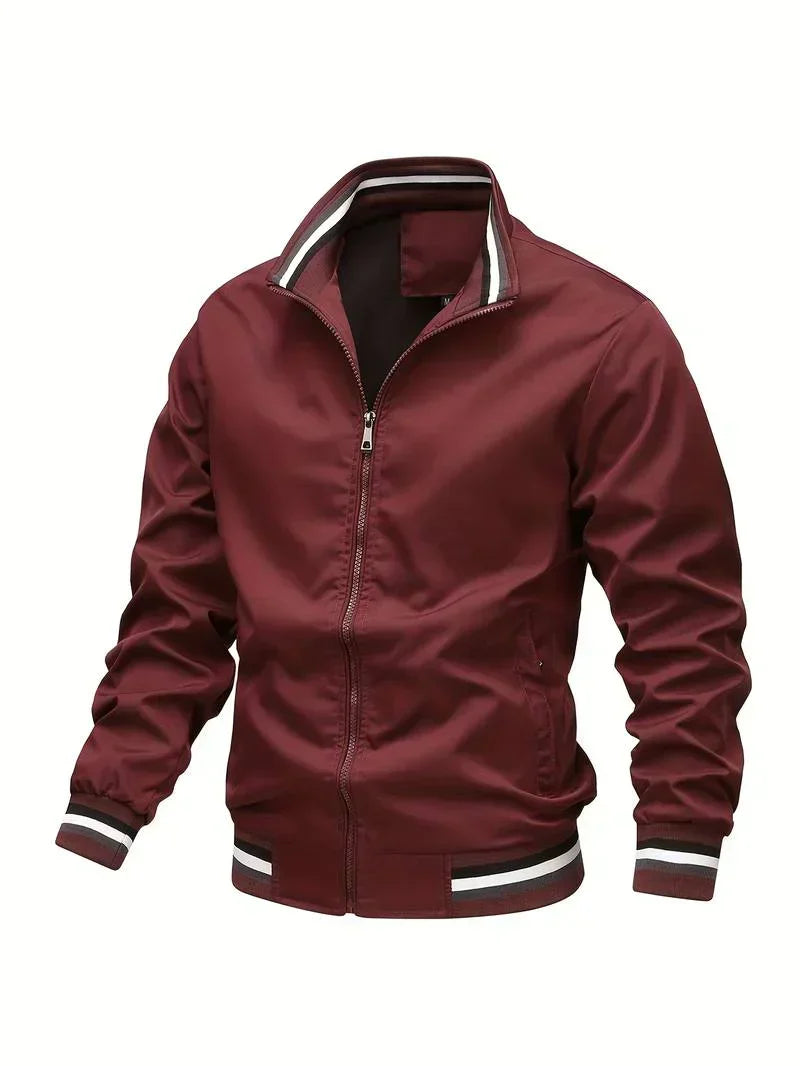 Bomber jacket homem corta vento leve com fecho zipper