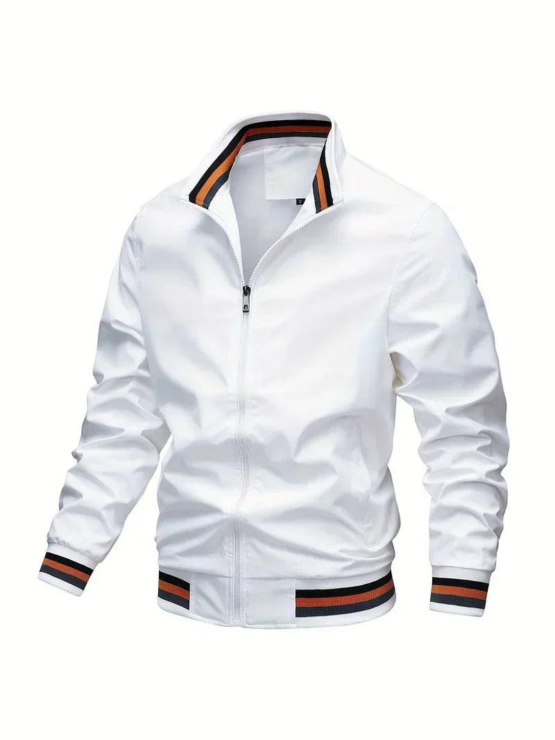 Bomber jacket homem corta vento leve com fecho zipper