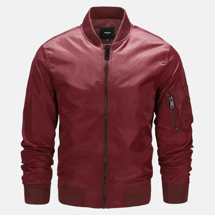Bomber jacket homem impermeável corta-vento com fecho zip estilo militar