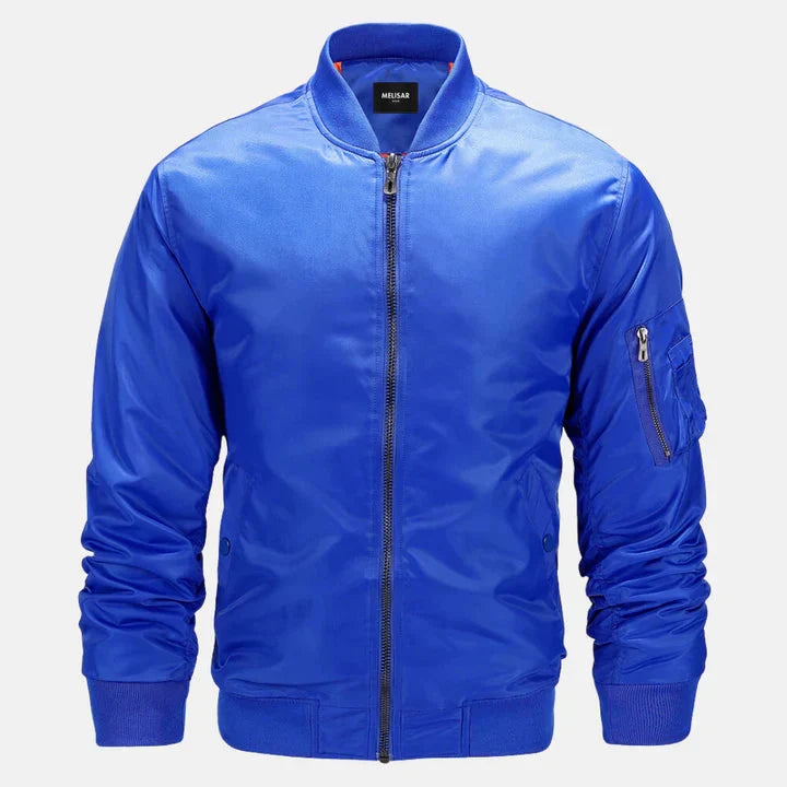 Bomber jacket homem impermeável corta-vento com fecho zip estilo militar
