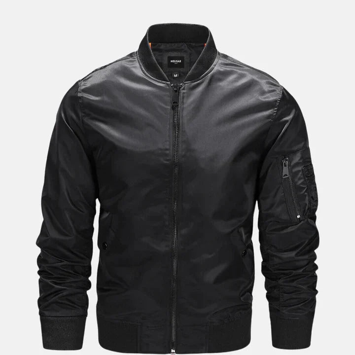 Bomber jacket homem impermeável corta-vento com fecho zip estilo militar