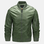 Bomber jacket masculina impermeável corta-vento com fecho zip estilo militar