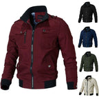 Bomber jacket homem com fecho de correr estilo casual para outono