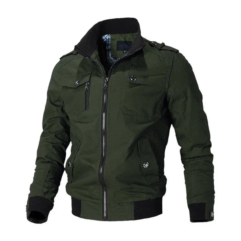Bomber jacket homem com fecho de correr estilo casual para outono