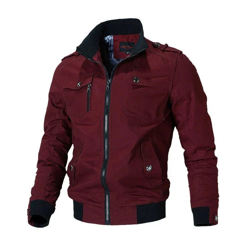 Bomber jacket homem com fecho de correr estilo casual para outono