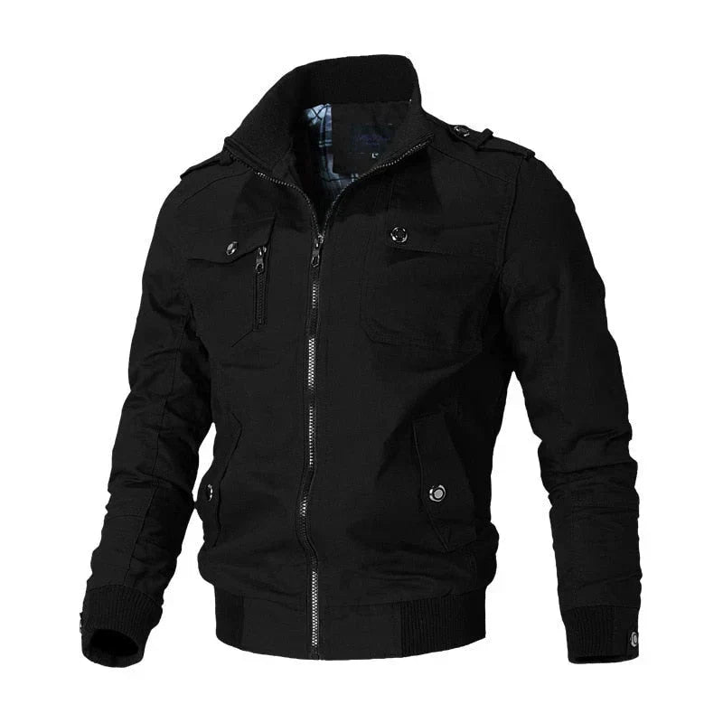Bomber jacket homem com fecho de correr estilo casual para outono