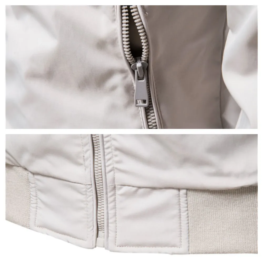 Bomber jacket homem corta-vento com fecho de correr