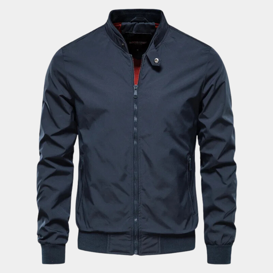 Bomber jacket homem corta-vento com fecho de correr