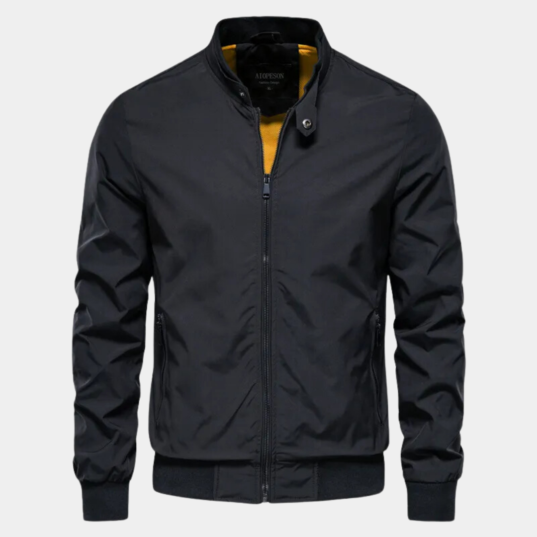 Bomber jacket homem corta-vento com fecho de correr