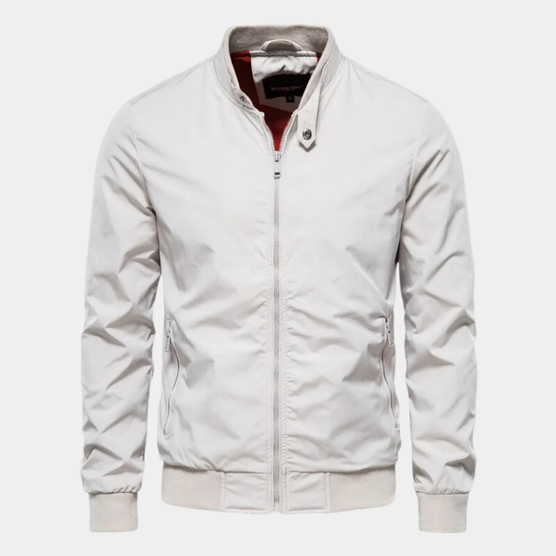 Bomber jacket homem corta-vento com fecho de correr