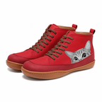 Botas femininas com estampa de gato para inverno, interior termoisolante macio