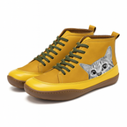 Botas femininas com estampa de gato para inverno, interior termoisolante macio