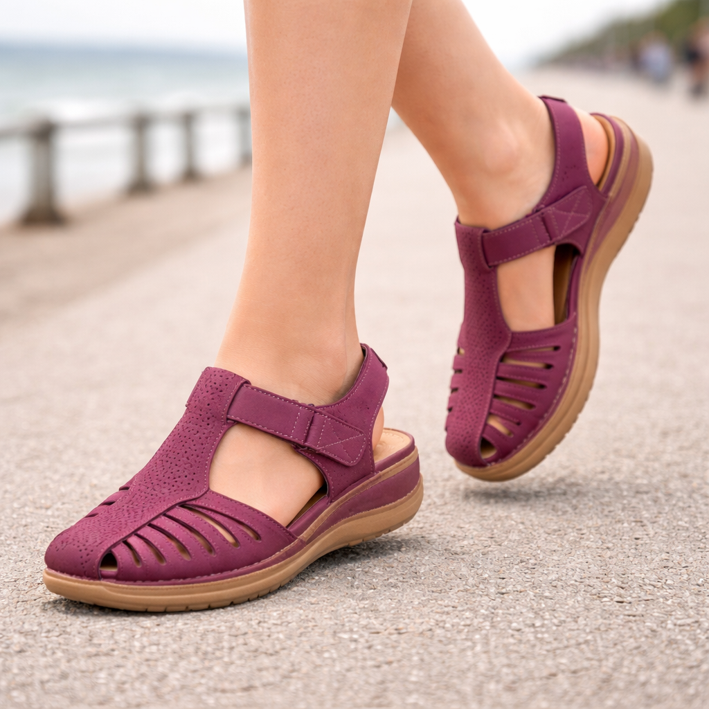 Sapatos ortopédicos e vestidos coleção verão design europeu