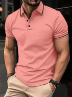 Polo homem manga curta respirável corte clássico disponível em várias cores