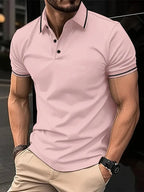 Polo homem manga curta respirável corte clássico disponível em várias cores