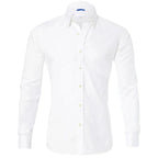 Camisa social masculina manga longa sem vinco com botões frontais