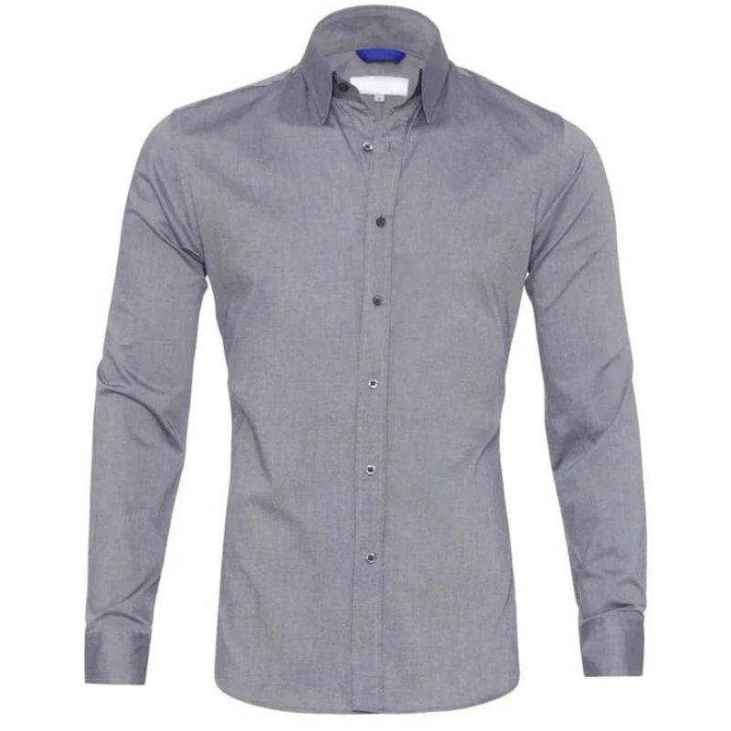Camisa social masculina manga longa sem vinco com botões frontais