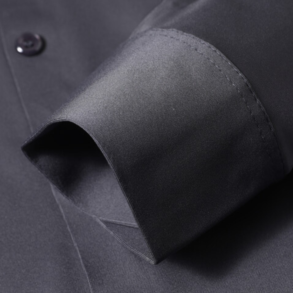 Camisa manga longa masculina sem passar a ferro com botões