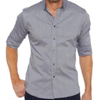 Camisa social masculina manga longa sem vinco com botões frontais