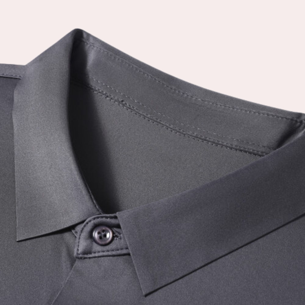 Camisa manga longa masculina sem passar a ferro com botões