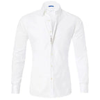 Camisa social masculina manga longa sem vinco com botões frontais
