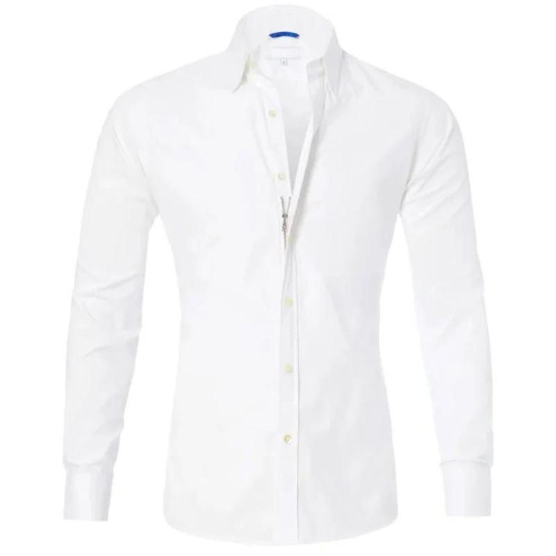 Camisa social masculina manga longa sem vinco com botões frontais