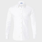 Camisa social masculina sem passar a ferro com colarinho e botões