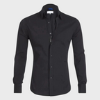 Camisa social masculina sem passar a ferro com colarinho e botões